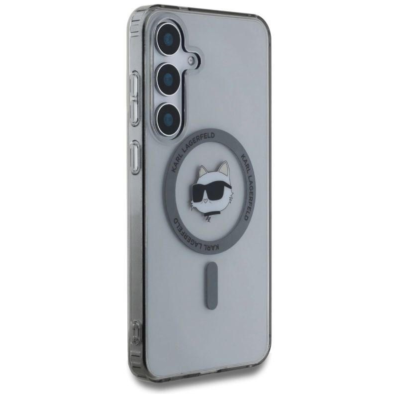 Etui Karl Lagerfeld Button Choupette Head Printed Logo MagSafe Samsung Galaxy S25 czarny - obrazek 4