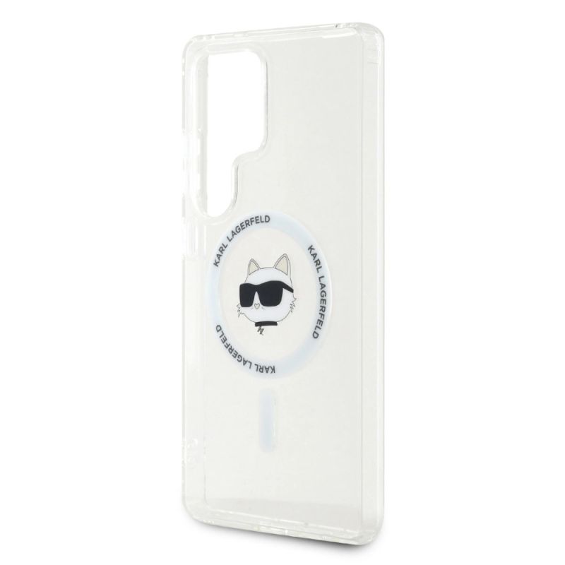 Etui Karl Lagerfeld Button Choupette Head Printed Logo MagSafe Samsung Galaxy S25 Ultra biały - obrazek 6