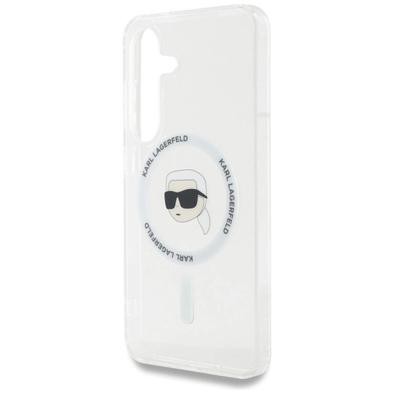 Etui Karl Lagerfeld Button Karl Head Printed Logo MagSafe Samsung Galaxy S25 biały - obrazek 6