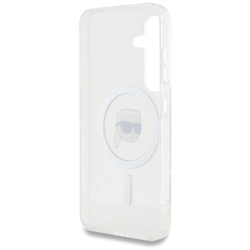 Etui Karl Lagerfeld Button Karl Head Printed Logo MagSafe Samsung Galaxy S25 biały - obrazek 7