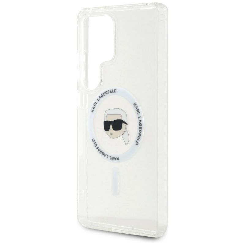 Etui Karl Lagerfeld Button Karl Head Printed Logo MagSafe Samsung Galaxy S25 Ultra biały - obrazek 6