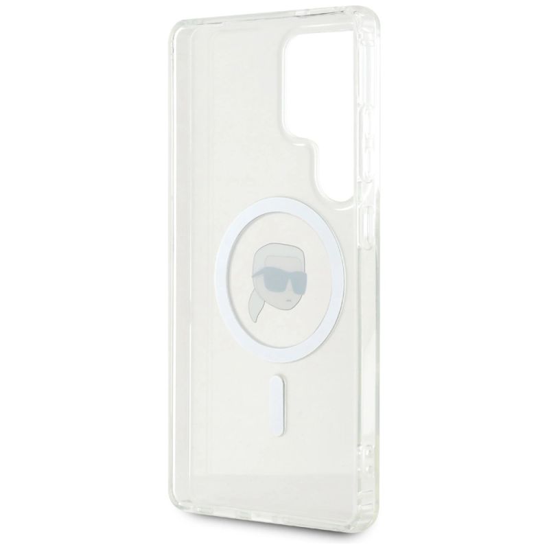 Etui Karl Lagerfeld Button Karl Head Printed Logo MagSafe Samsung Galaxy S25 Ultra biały - obrazek 7
