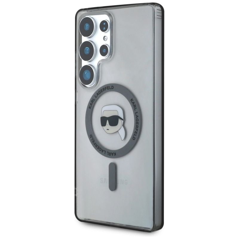 Etui Karl Lagerfeld Button Karl Head Printed Logo MagSafe Samsung Galaxy S25 Ultra czarny - obrazek 2