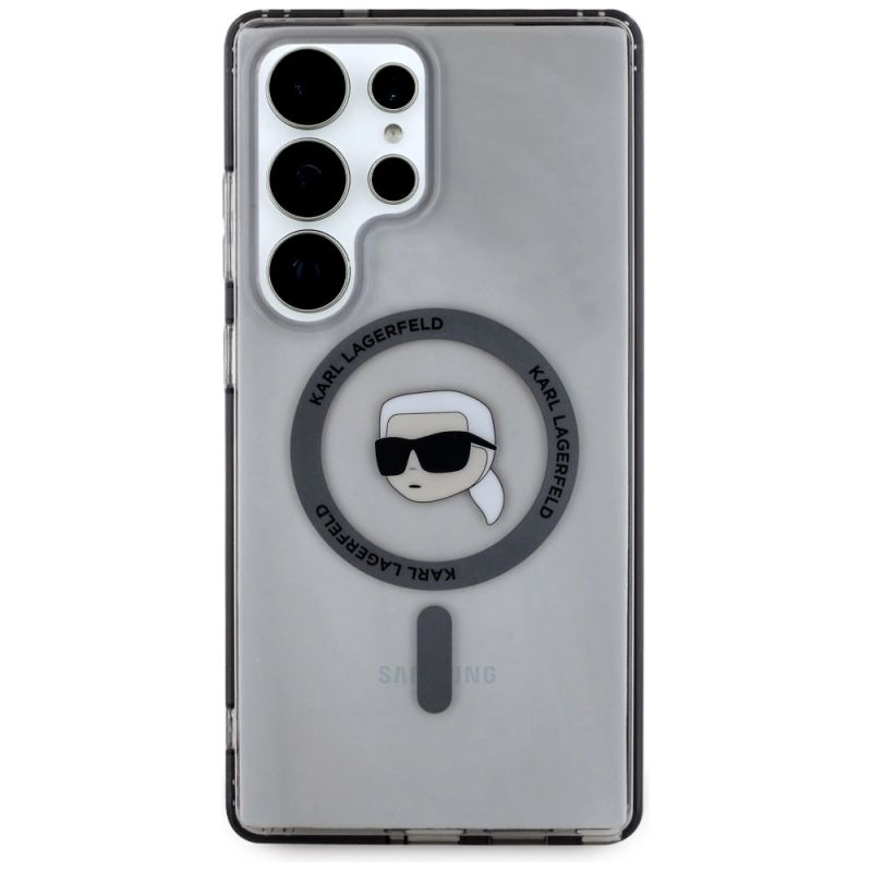 Etui Karl Lagerfeld Button Karl Head Printed Logo MagSafe Samsung Galaxy S25 Ultra czarny - obrazek 3