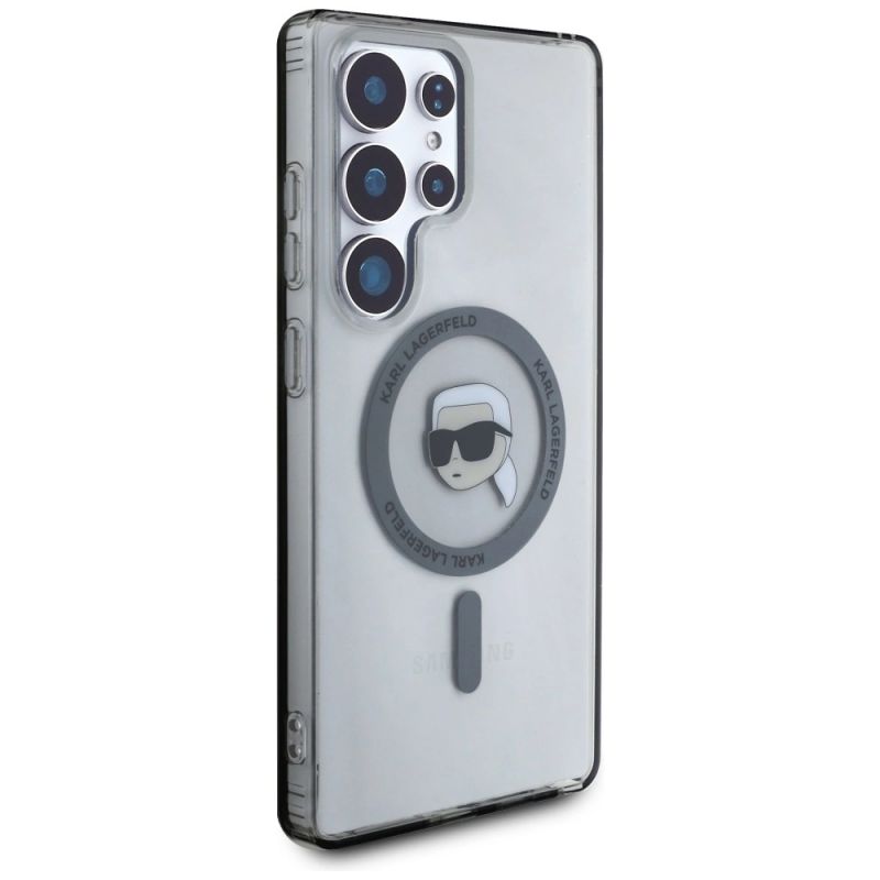 Etui Karl Lagerfeld Button Karl Head Printed Logo MagSafe Samsung Galaxy S25 Ultra czarny - obrazek 4