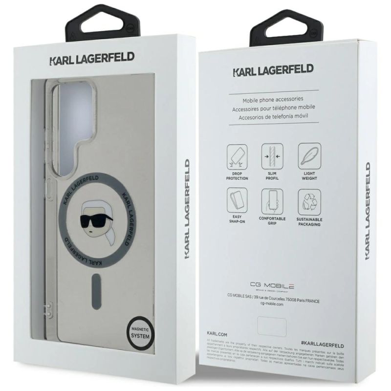 Etui Karl Lagerfeld Button Karl Head Printed Logo MagSafe Samsung Galaxy S25 Ultra czarny - obrazek 8
