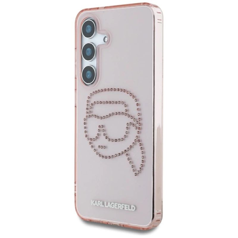 Etui Karl Lagerfeld Rhinestones K. Head Logo Samsung Galaxy S25 różowy - obrazek 2