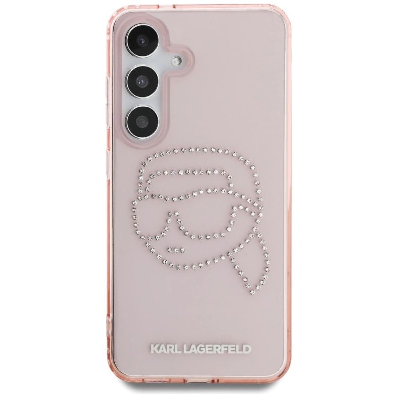 Etui Karl Lagerfeld Rhinestones K. Head Logo Samsung Galaxy S25 różowy - obrazek 3
