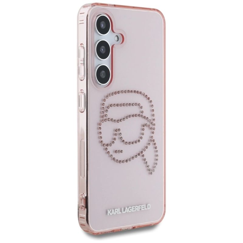Etui Karl Lagerfeld Rhinestones K. Head Logo Samsung Galaxy S25 różowy - obrazek 4