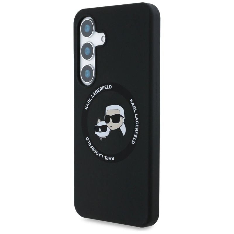Etui Karl Lagerfeld Silicone Double Heads And Circle MagSafe Samsung Galaxy S25 Plus czarny - obrazek 2