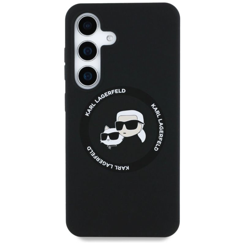 Etui Karl Lagerfeld Silicone Double Heads And Circle MagSafe Samsung Galaxy S25 Plus czarny - obrazek 3