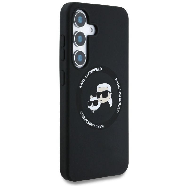 Etui Karl Lagerfeld Silicone Double Heads And Circle MagSafe Samsung Galaxy S25 Plus czarny - obrazek 4