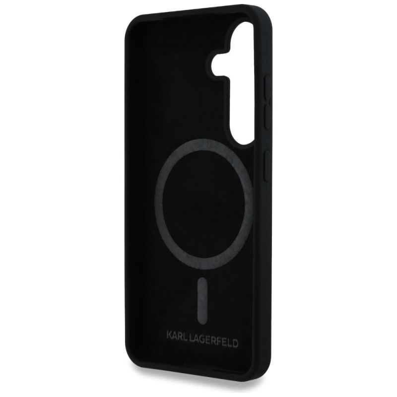 Etui Karl Lagerfeld Silicone Double Heads And Circle MagSafe Samsung Galaxy S25 Plus czarny - obrazek 7
