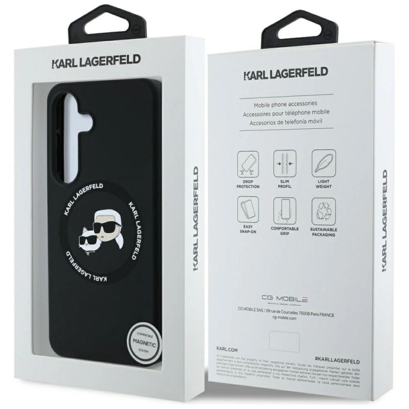 Etui Karl Lagerfeld Silicone Double Heads And Circle MagSafe Samsung Galaxy S25 Plus czarny - obrazek 8
