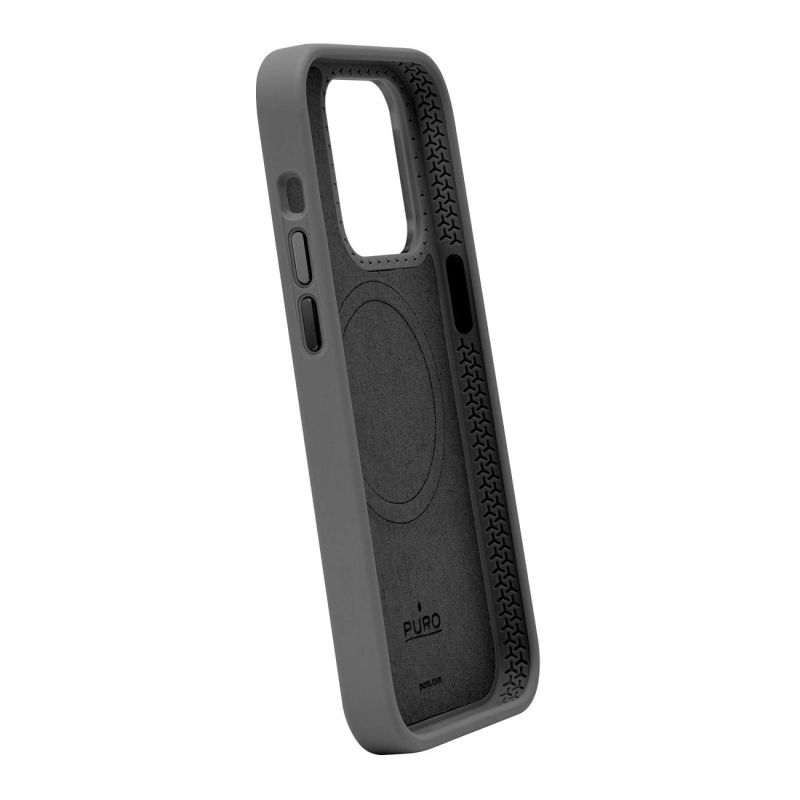 Etui silikonowe Puro Icon Mag Pro z MagSafe z metalowymi przyciskami na iPhone 15 Plus - czarne - obrazek 2