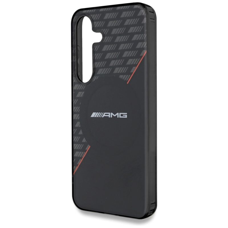 Etui AMG Double Layer Rhombs MagSafe na Samsung Galaxy S25 - czarno-czerwone - obrazek 6