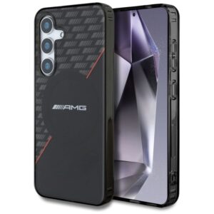 Etui AMG Double Layer Rhombs MagSafe na Samsung Galaxy S25+ - czarno-czerwone