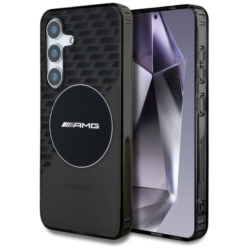 Etui AMG Transparent Rhombs MagSafe na Samsung Galaxy S25 - czarne