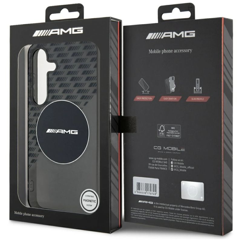Etui AMG Transparent Rhombs MagSafe na Samsung Galaxy S25 - czarne - obrazek 8
