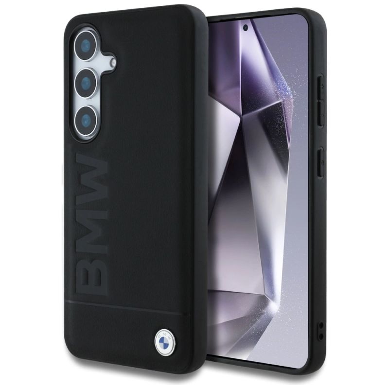Etui BMW Leather Big Wordmark na Samsung Galaxy S25 - czarne