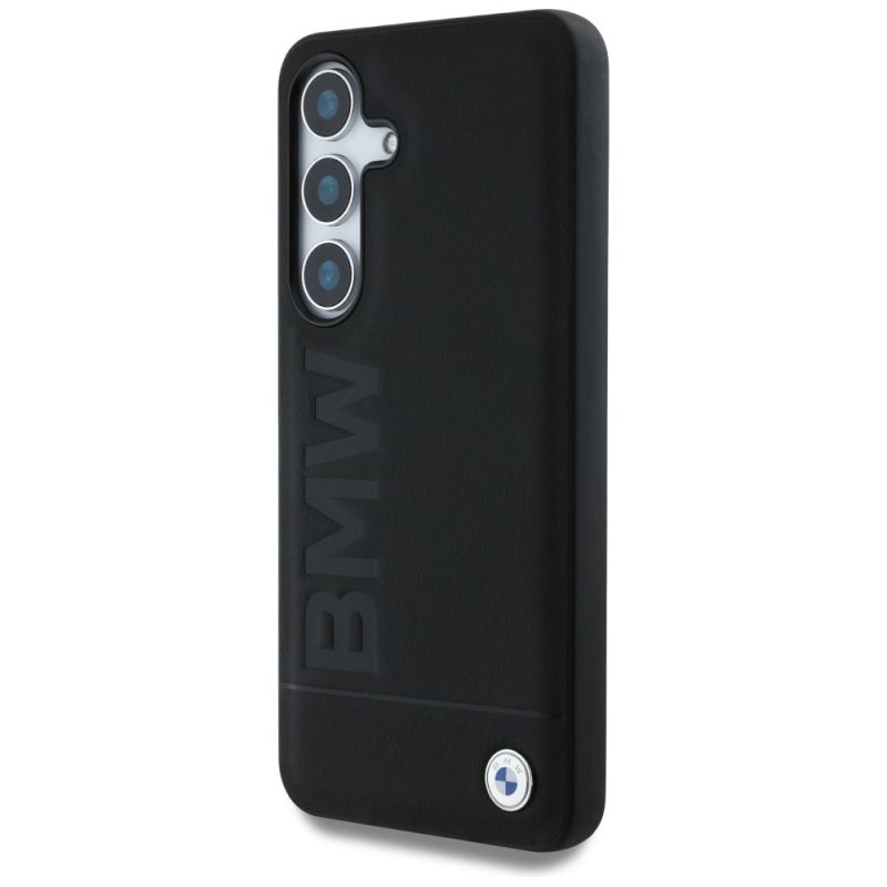 Etui BMW Leather Big Wordmark na Samsung Galaxy S25 - czarne - obrazek 2