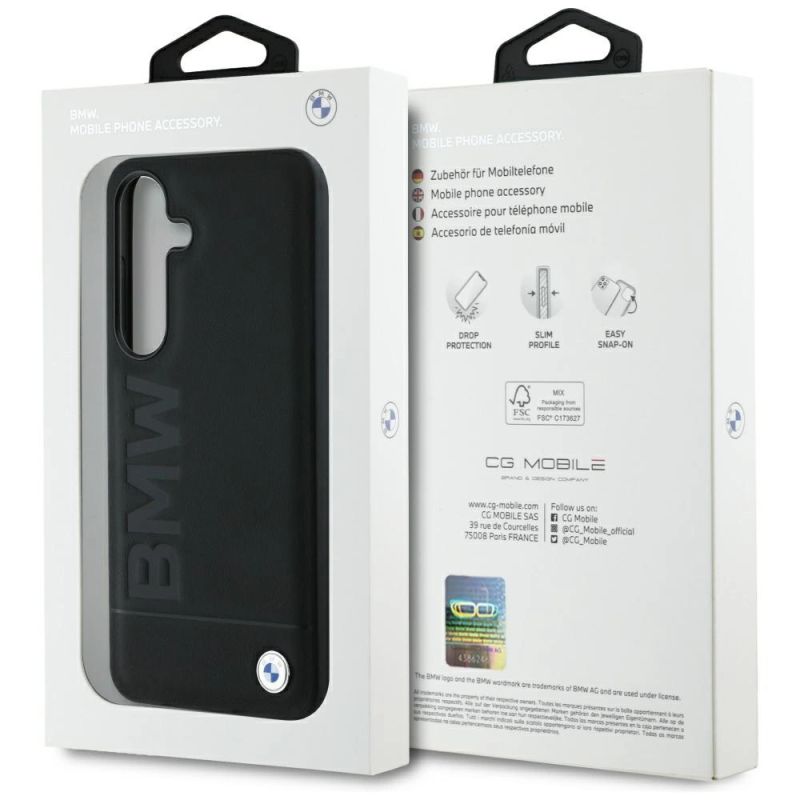 Etui BMW Leather Big Wordmark na Samsung Galaxy S25 - czarne - obrazek 8