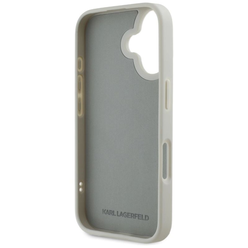 Etui Karl Lagerfeld HC 3D Rubber Double Heads na iPhone 16 - beżowe - obrazek 7