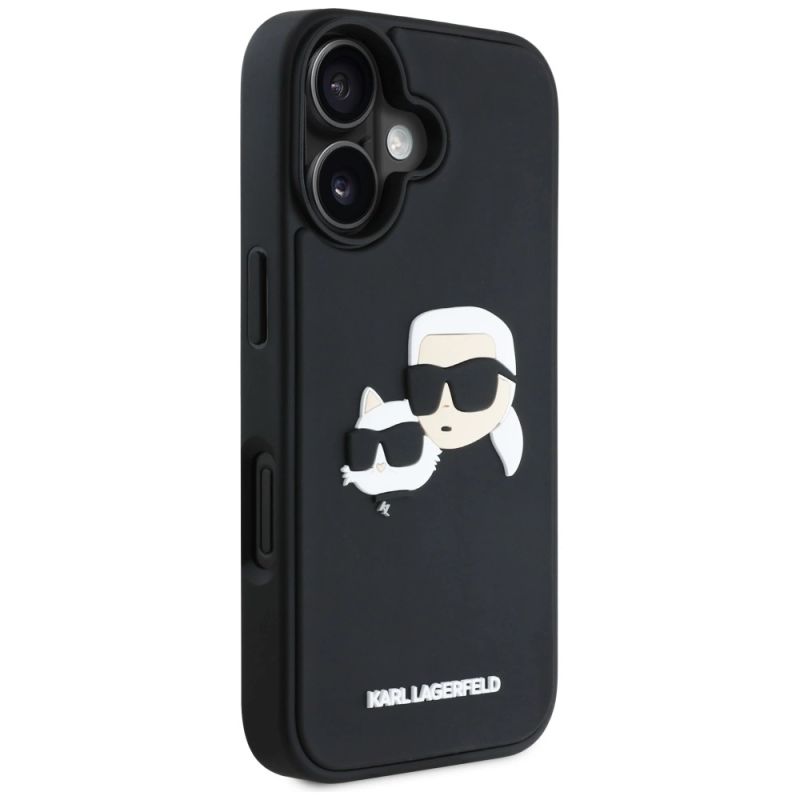 Etui Karl Lagerfeld HC 3D Rubber Double Heads na iPhone 16 - czarne - obrazek 4