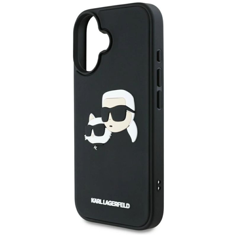 Etui Karl Lagerfeld HC 3D Rubber Double Heads na iPhone 16 - czarne - obrazek 6