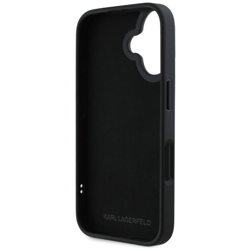 Etui Karl Lagerfeld HC 3D Rubber Double Heads na iPhone 16 - czarne - obrazek 7