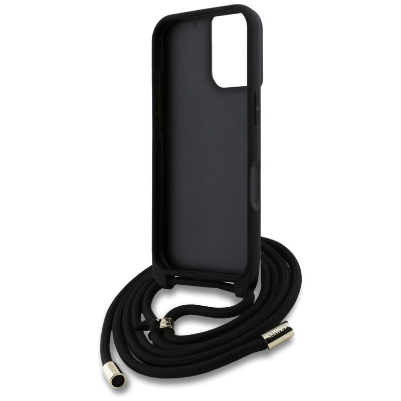 Etui Guess 4G Big Logo Cord Stap Crossbody do iPhone 16 czarny - obrazek 6