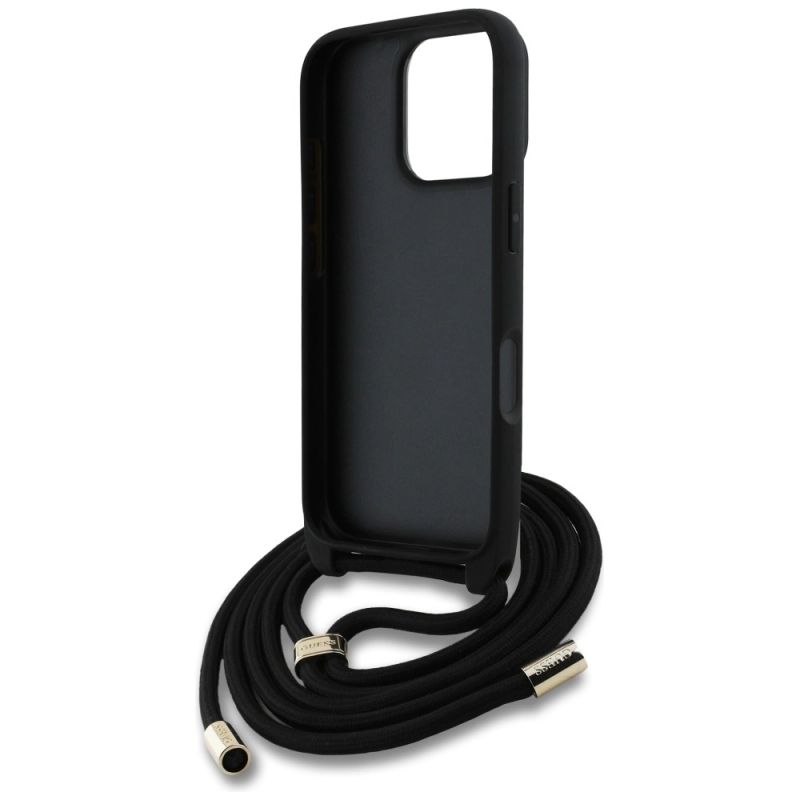 Etui Guess 4G Big Logo Cord Stap Crossbody do iPhone 16 Pro Max czarny - obrazek 6