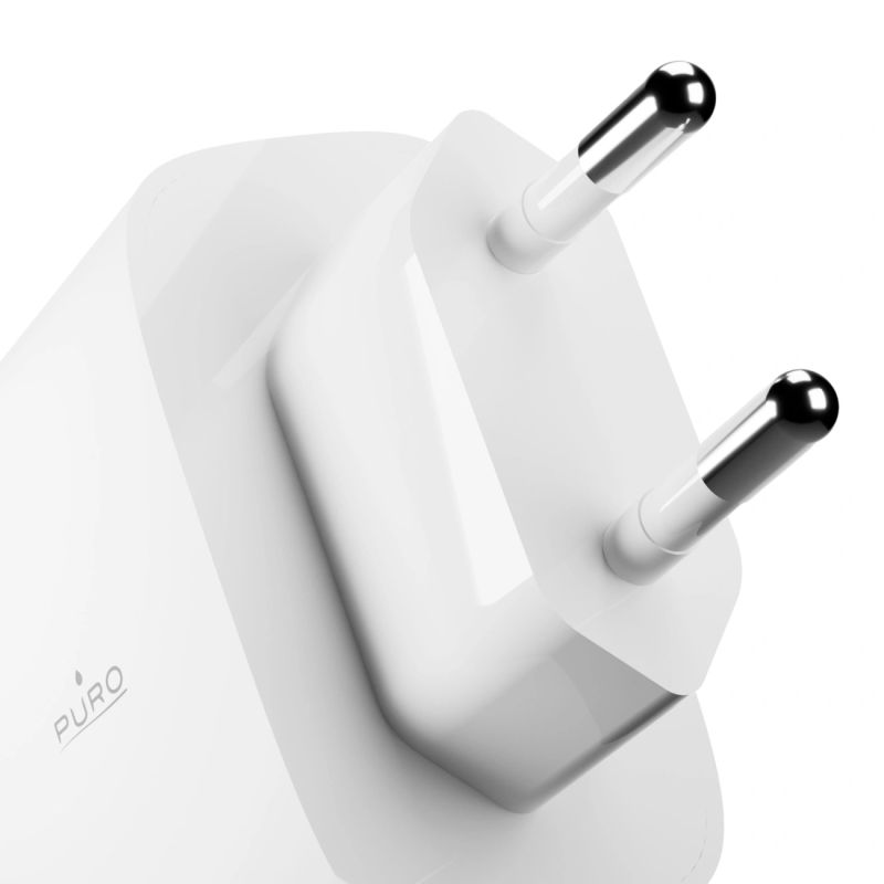 Ładowarka Puro Daily Prolite 45W USB-C USB-A Power Delivery z kablem USB-C - biała - obrazek 5