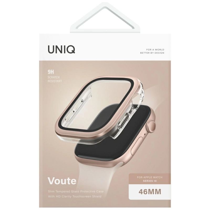 Etui ze szkłem hartowanym UNIQ Voute na Apple Watch 10 46 mm - różowo-złota - obrazek 5