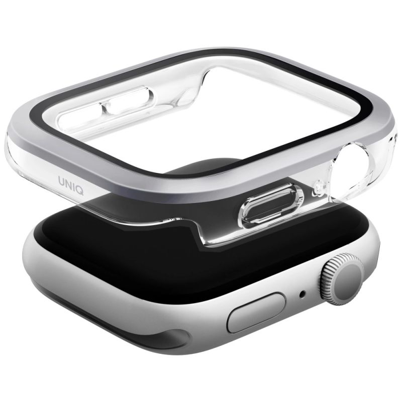 Etui ze szkłem hartowanym UNIQ Voute na Apple Watch 10 46 mm - srebrne - obrazek 2