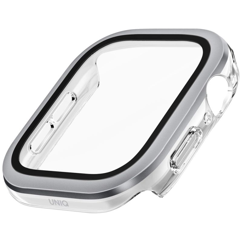 Etui ze szkłem hartowanym UNIQ Voute na Apple Watch 10 46 mm - srebrne - obrazek 4
