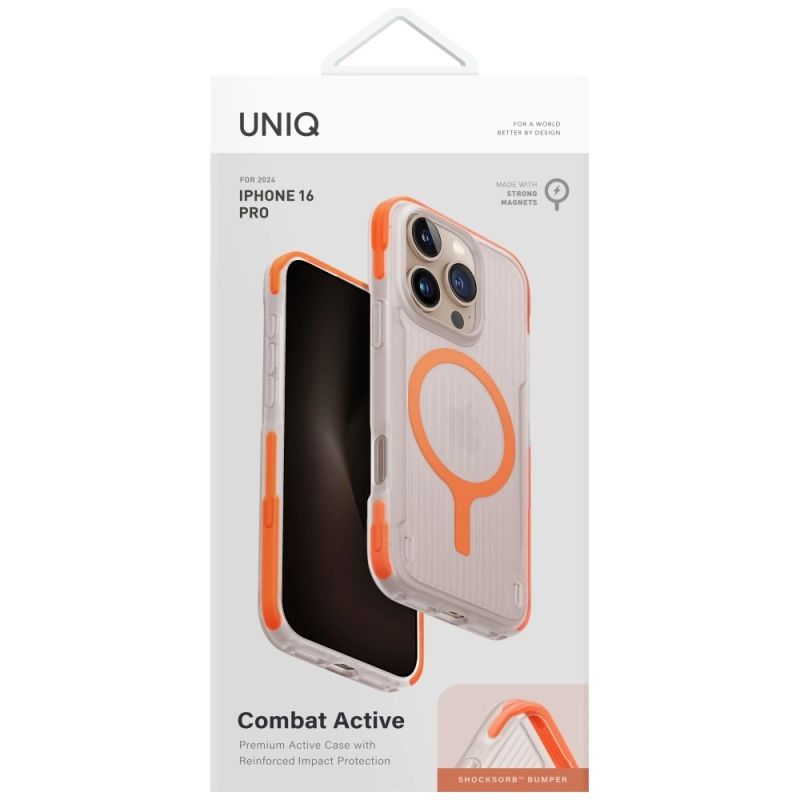 Etui UNIQ Combat Active Magclick Charging na iPhone 16 Pro - pomarańczowe - obrazek 5