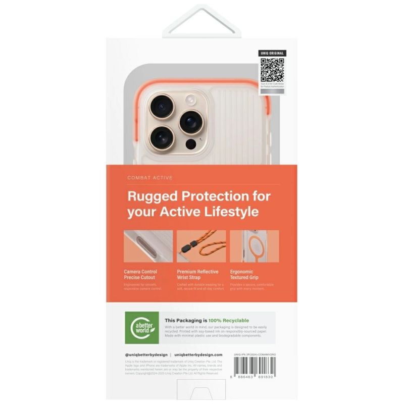 Etui UNIQ Combat Active Magclick Charging na iPhone 16 Pro - pomarańczowe - obrazek 6