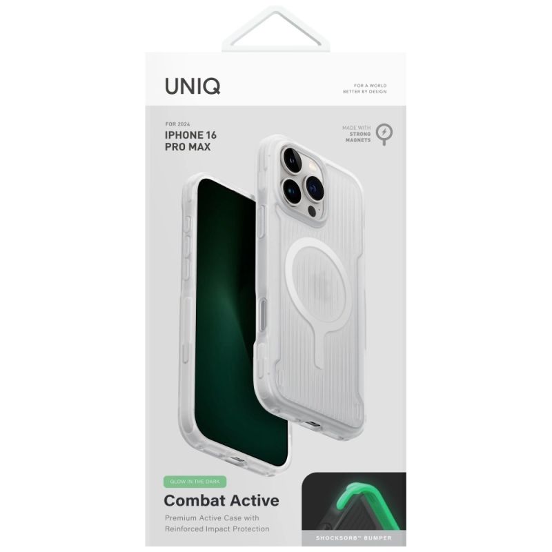Etui UNIQ Combat Active Magclick Charging na iPhone 16 Pro Max - białe - obrazek 5