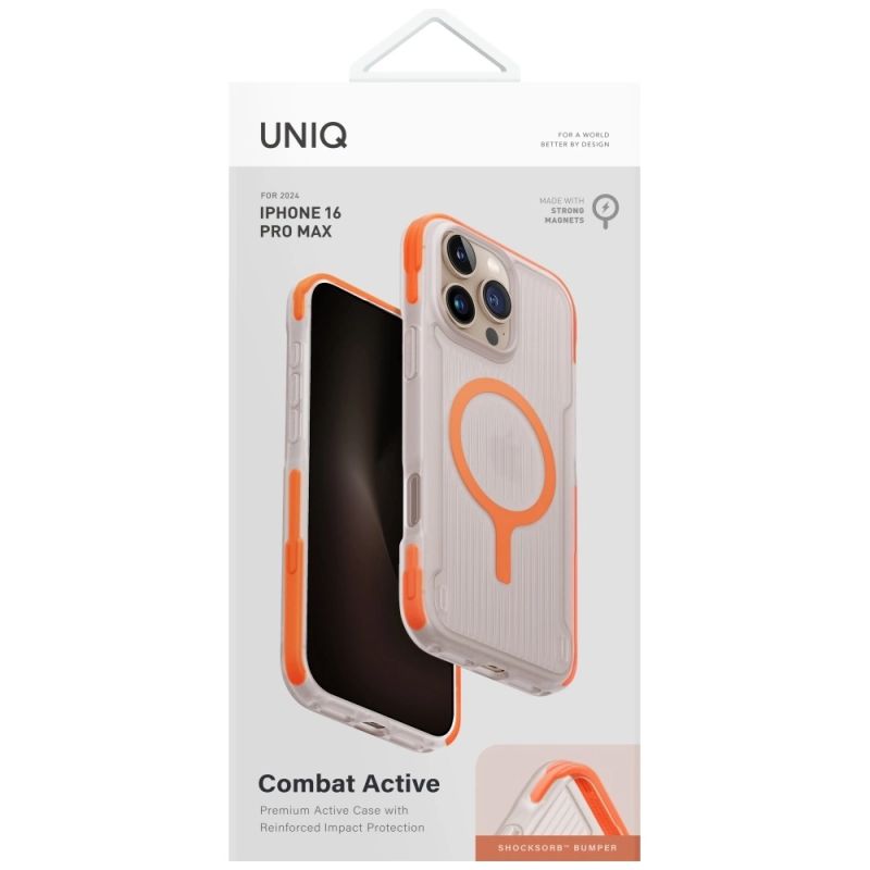 Etui UNIQ Combat Active Magclick Charging na iPhone 16 Pro Max - pomarańczowe - obrazek 5