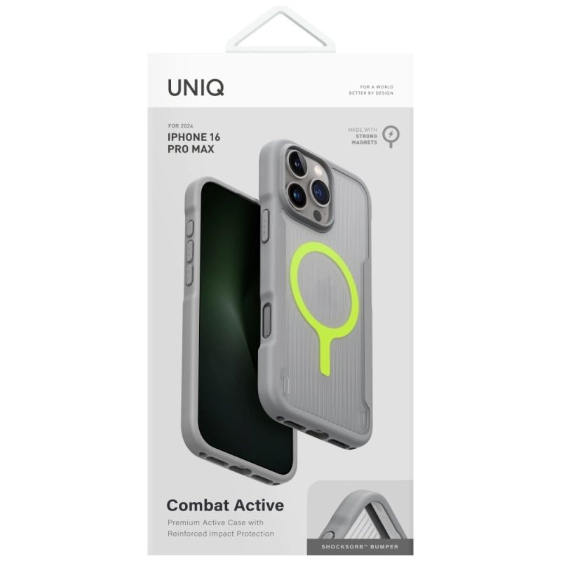 Etui UNIQ Combat Active Magclick Charging na iPhone 16 Pro Max - szare - obrazek 5