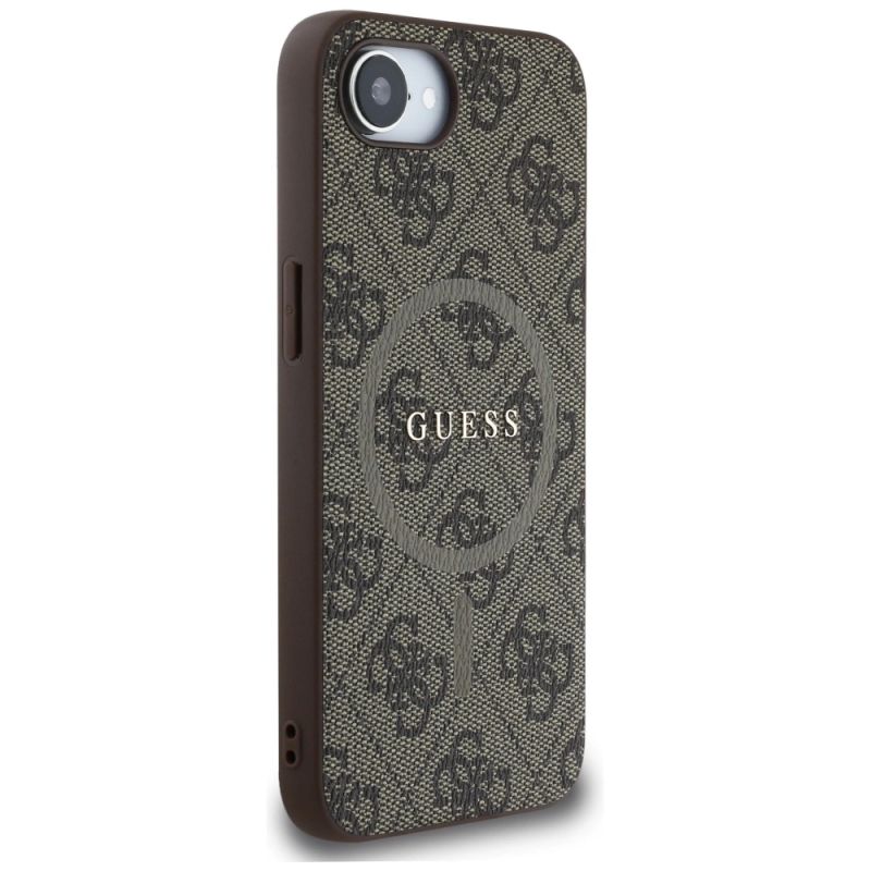 Etui Guess 4G Ring Classic Logo MagSafe na iPhone 16e - brązowe - obrazek 4