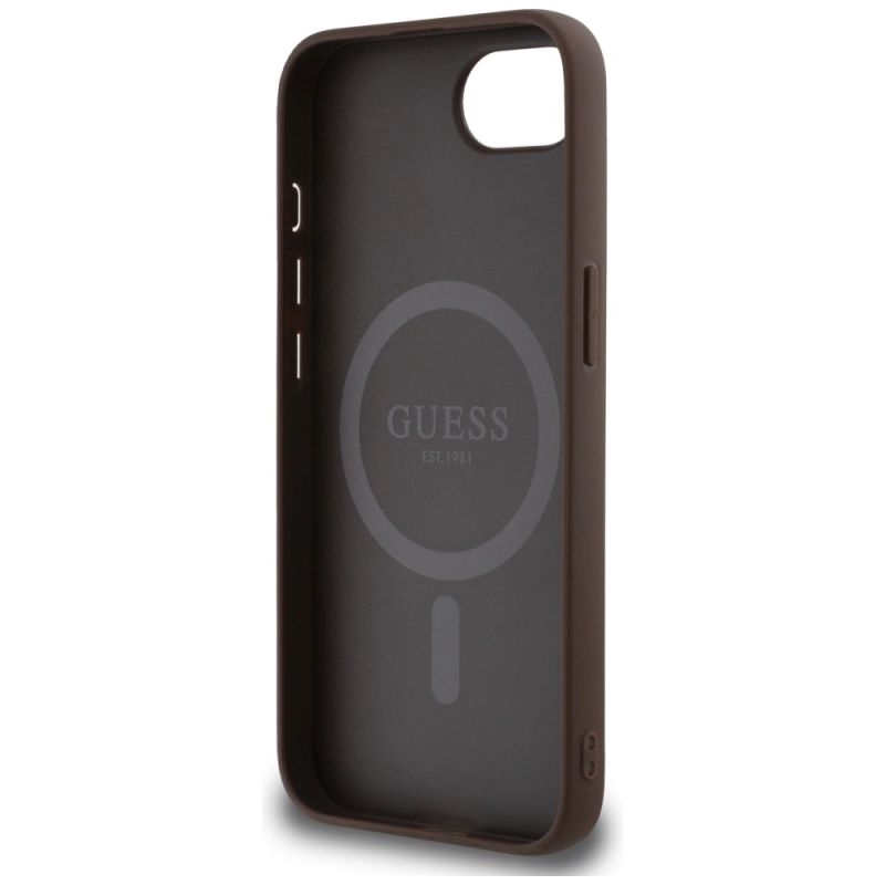 Etui Guess 4G Ring Classic Logo MagSafe na iPhone 16e - brązowe - obrazek 7