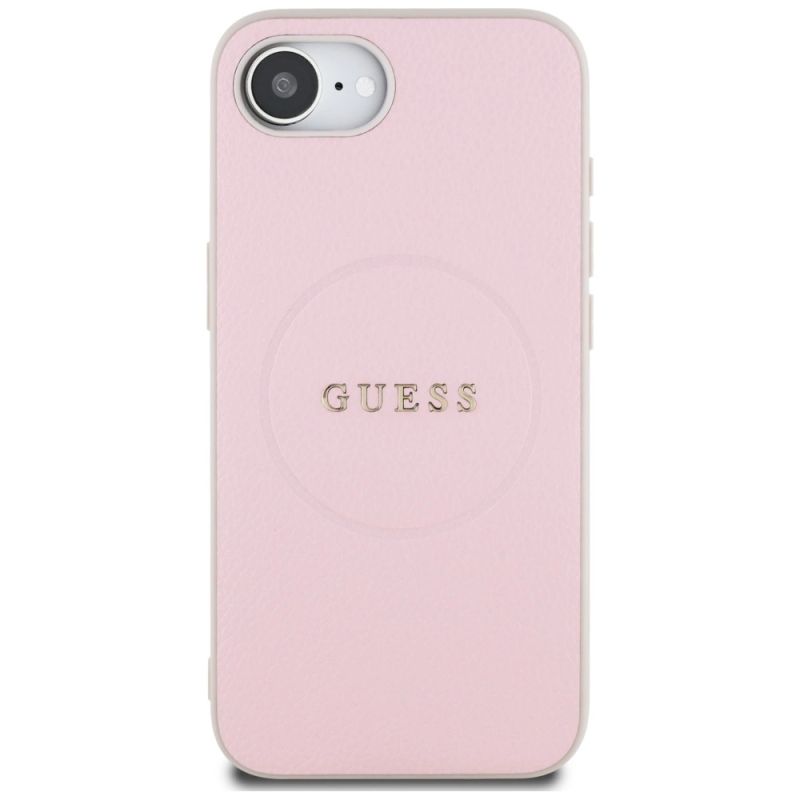 Etui Guess Grained Ring MagSafe na iPhone 16e - różowe - obrazek 3