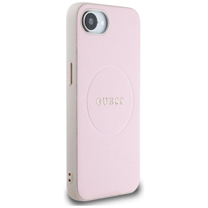 Etui Guess Grained Ring MagSafe na iPhone 16e - różowe - obrazek 4