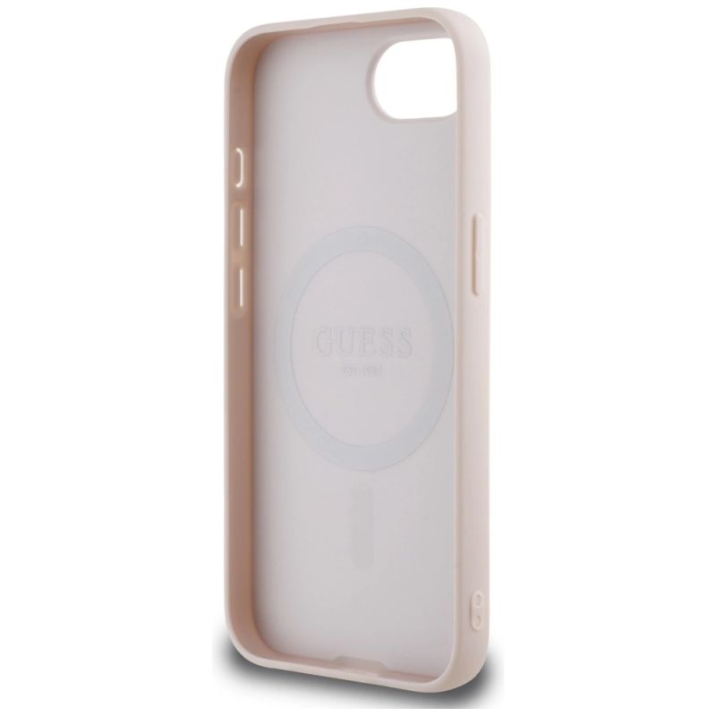Etui Guess Grained Ring MagSafe na iPhone 16e - różowe - obrazek 7