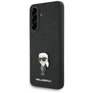 Etui Karl Lagerfeld Fixed Glitter Ikonik Logo Metal Pin na Samsung Galaxy A56 - czarne