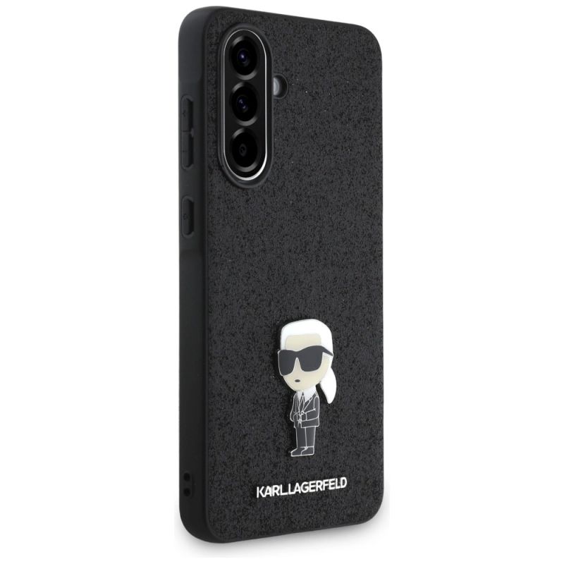 Etui Karl Lagerfeld Fixed Glitter Ikonik Logo Metal Pin na Samsung Galaxy A56 - czarne - obrazek 3