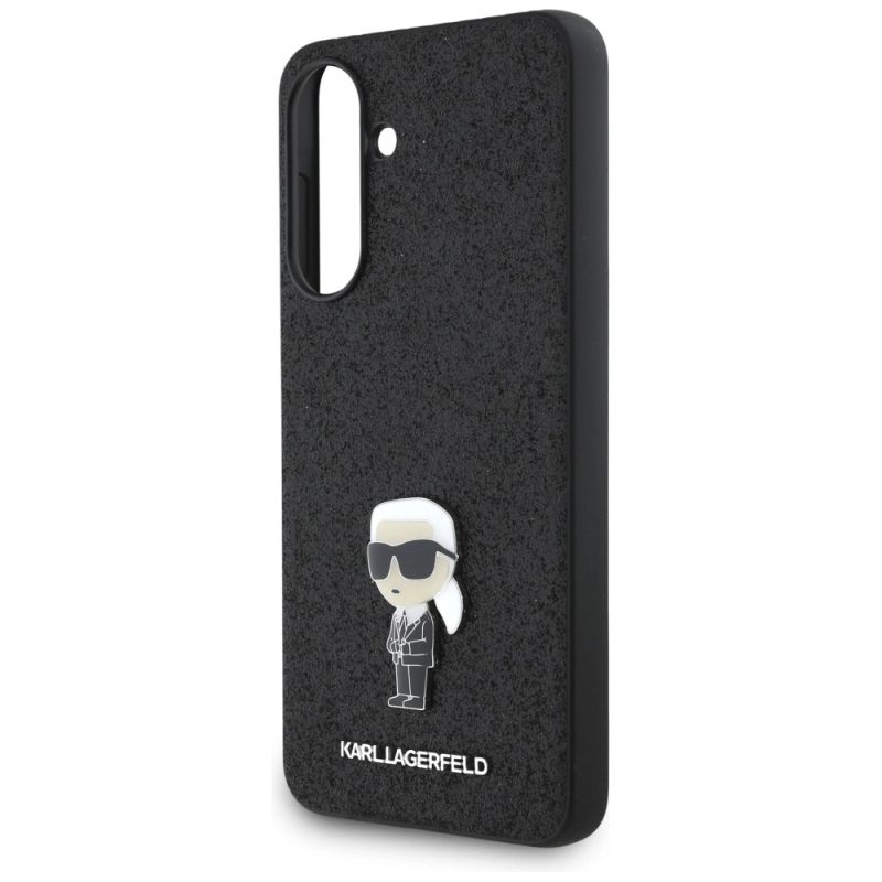 Etui Karl Lagerfeld Fixed Glitter Ikonik Logo Metal Pin na Samsung Galaxy A56 - czarne - obrazek 5