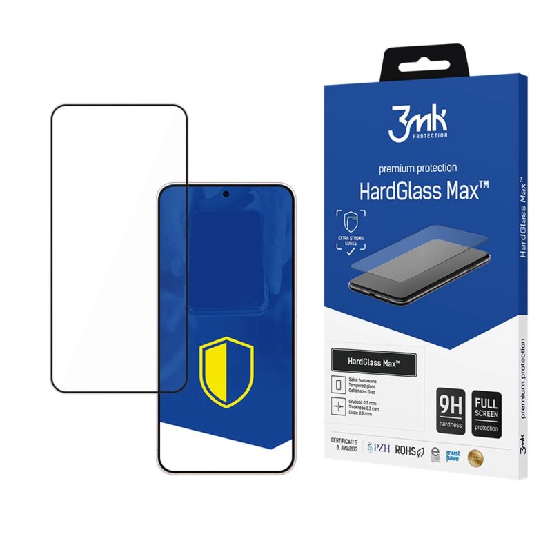 Szkło hartowane 3mk HardGlass Max Black na Samsung Galaxy S25 Edge